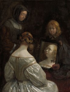 Aynadaki Kadın, c. 1652 by Gerard ter Borch