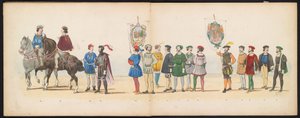 Leiden Öğrencilerinin Maskeli Balosu, 1855 (Levha 13) Leidsche Hoogeschool'un 280. yıldönümünü kutlamak amacıyla 12 Haziran 1855'te Leiden öğrenci birliklerinin üyeleri tarafından düzenlenen, Karel V'in