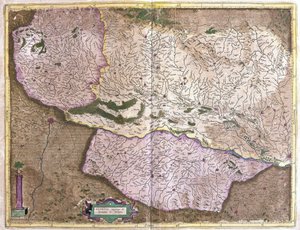 Alsace, kuzey Fransa (gravür by Gerardus Mercator
