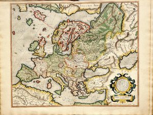 Dünya ve Fabrikasyon Fugura Avrupa Üzerine Atlas veya Kozmografik Meditasyonlar: Livonia, Rusya by Gerardus Mercator