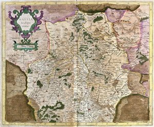 Hessen, Kassel, Almanya (gravür by Gerardus Mercator