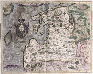 Kuzey Baltık bölgesi, Riga, Letonya (gravür by Gerardus Mercator