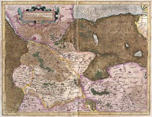 Saksonya ve Mecklenburg, Almanya (gravür by Gerardus Mercator
