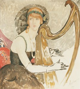 Arp çalan bir bayan by Gerda Marie Frederike Wegener