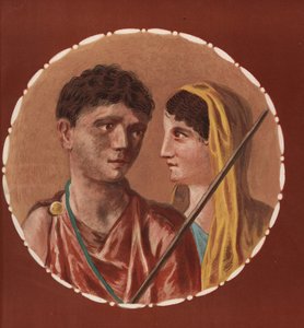 Pompeii'deki kimliği belirsiz bir evden bir erkek ve kadının portresi. Emile Presuhn'dan (1844-1878) Geremia Discanno'nun bir çiziminden sonra Victor Steeger'in kromolitografı. Pompeii'nin En Güzel Tabloları, Leipzig