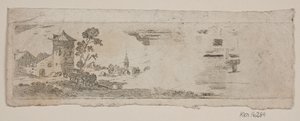Kale ve kilise ile örnek manzara sayfası by Gerhard Ludvig Lahde