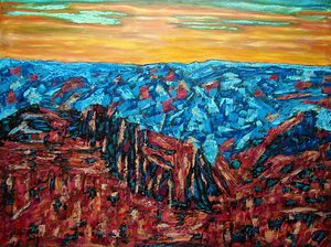Copper Canyon, 2023 (tuval üzerine yağlıboya) by Gerhardt Isringhaus