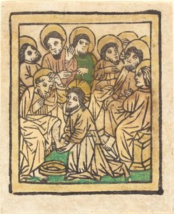 Havarilerin Ayaklarını Yıkanan İsa by German 15th Century