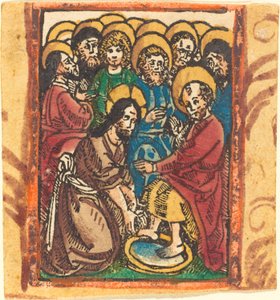 Havarilerin Ayaklarını Yıkanan Mesih by German 15th Century
