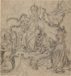 Mesih ve Meryem Baba Tanrı ile Aracılık Ederler by German 15th Century