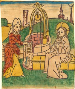 İsa ve Samiriyeli Kadın by German 15th Century