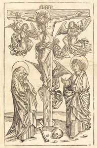 Meleklerle Haç Üzerinde İsa by German 15th Century