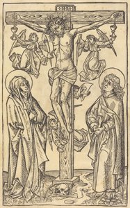 Meleklerle Haç Üzerinde İsa by German 15th Century