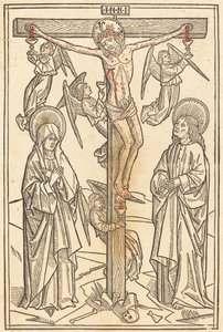 Meleklerle Haç Üzerinde İsa by German 15th Century