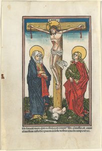 Bakire ve Aziz John ile Haç Üzerinde İsa by German 15th Century