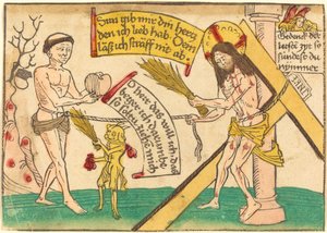 İsa Müminleri Yüreğe Çekiyor by German 15th Century