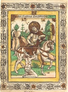 Aziz Martin ve Dilenci by German 15th Century