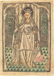 Koruyucu olarak Aziz Ursula by German 15th Century or Master of the Protective Saints of Cologne