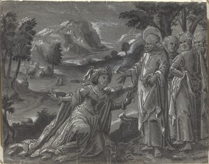 İsa ve Zina [rekto] by German 16th Century