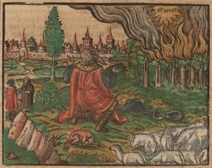 Musa ve Yanan Çalı by German 16th Century
