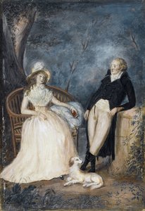 Charlotte von Stein ve Johann Wolfgang von Goethe sohbette, 18. yüzyılın ikinci yarısı.