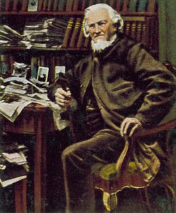 Hoffmann von Fallersleben, Alman şair (renkli fotoğraf)