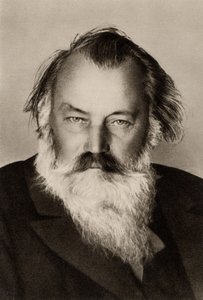 Johannes Brahms (1833-1897) (b/w fotoğraf)