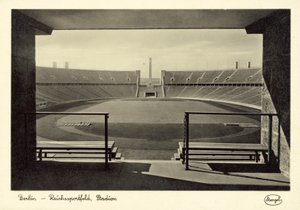 Olimpiyat Stadyumu, Reichssportfeld, Berlin (b/w fotoğraf) by German Photographer