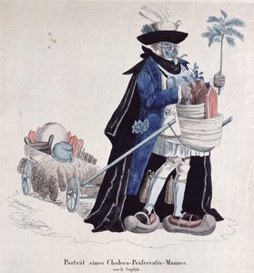 1832 salgını sırasında koleraya karşı korunan bir adam by German School