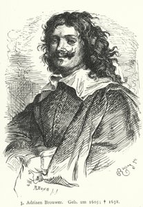 Adriaen Brouwer, Flaman Barok ressamı (gravür) by German School