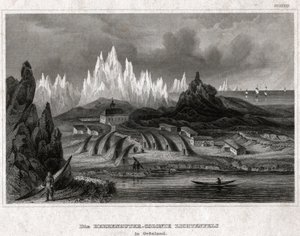 Akunnat, Grönland. (gravür, yaklaşık 1850) by German School