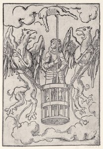 İki griffin tarafından havaya taşınan Büyük İskender, c.1525 by German School