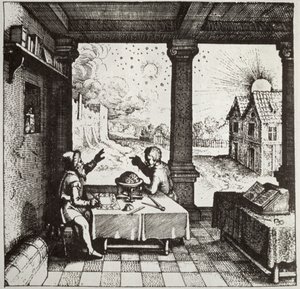 Burç yorumlayan bir Astrolog, Robert Fludd tarafından yazılan Utriusque Cosmi Historia