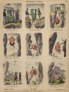Dağlarda bir macera (renkli gravür) by German School