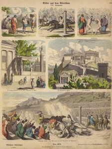 Antik Yunanistan (renkli gravür) by German School