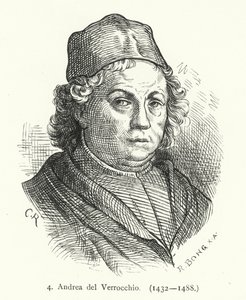 Andrea del Verrocchio, İtalyan Rönesans ressamı, heykeltıraş ve kuyumcu (gravür) by German School