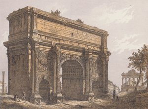 Septimius Severus Kemeri, Roma (renkli lito) by German School
