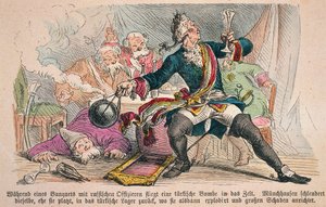Baron Munchausen (renkli taş) by German School