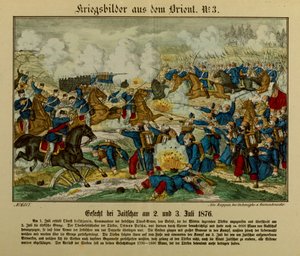 Zajecar Savaşı, 2-3 Temmuz 1876, Birinci Sırp-Osmanlı savaşı (1876-77), Neuruppiner Bilderbogen, 1876 by German School