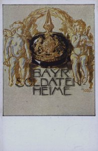 Bavyera askeri miğferi (renkli lito) by German School