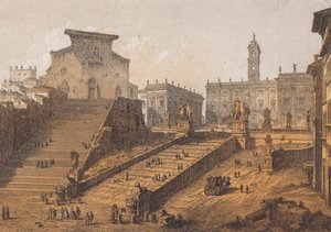 Capitoline Tepesi, Roma (renkli lito) by German School