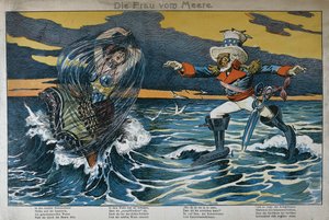 İspanyol-Amerikan savaşı üzerine karikatür, 1898 by German School