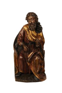 Bir peygamberin oymalı ıhlamur ağacı heykeli, Swabian c.1500 (kireç ağacı) by German School