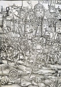 Caseau fort siege - gravür, Almanya by German School