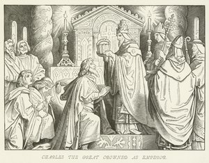 Büyük Charles imparator olarak taç giydi by German School