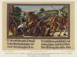 İsa Calvary yolunda (renkli taş) by German School
