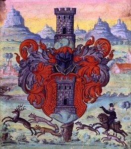 Bir Av Sahnesi İçinde Arması, 1640 dolayları (parşömen üzerine guaş) by German School