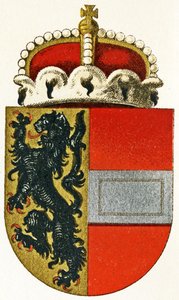Salzburg arması, kalkanda duran bir prens şapkası, c.1898 by German School