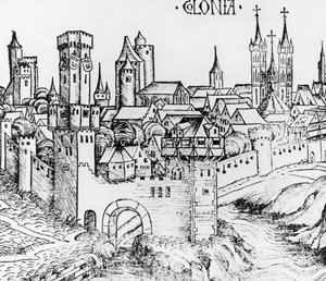 Köln, gravür, Almanya by German School
