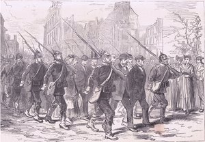 Mahkumların konvoyu, Cassells History of the War of France ve Almanya arasındaki Cassell ve Company Limited tarafından yayınlandı, c.1890 (lito) by German School